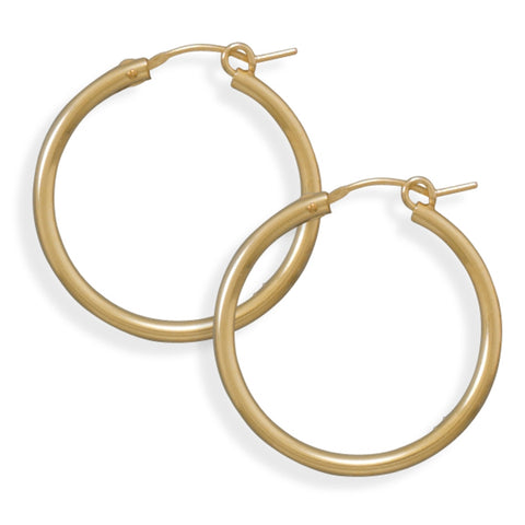 2x27mm Hoops Hoop Earrings 12k Yellow Gold-filled Click Close, Made in the USA