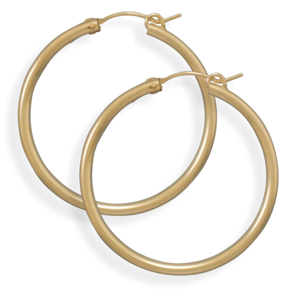 2x34mm Hoops Hoop Earrings 12k Yellow Gold-filled Click Close - Made in the USA