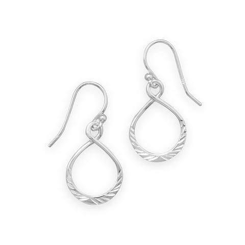 Figure Eight Diamond-cut Dangle Drop Earrings Sterling Silver