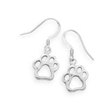 Animal Paw Print Earrings Cut Out Design Cat Dog Sterling Silver