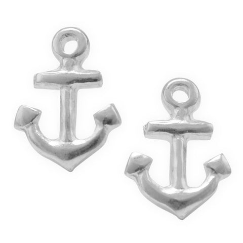 Anchor Earrings Post Stud Sterling Silver 10mm