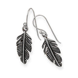 Pinna Feather Design Earrings Antiqued Sterling Silver