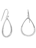 Teardrop Shape Earrings with Cubic Zirconia Rhodium on Sterling Silver