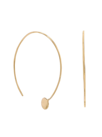 Gold-plated Sterling Silver Threader Earrings with Circle End