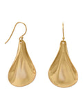 Gold-plated Sterling Silver Curved Spoon Earrings Polished with Rolled Edge