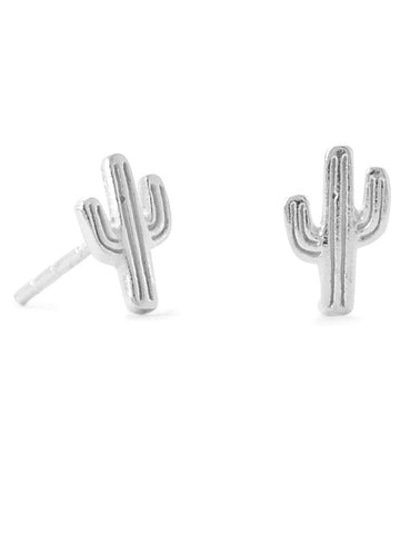 Saguaro Cactus Post Stud Earrings Sterling Silver