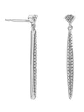 Genuine Diamond Dangle Earrings Rhodium on Sterling Silver 1/10 CTW 28 Diamonds