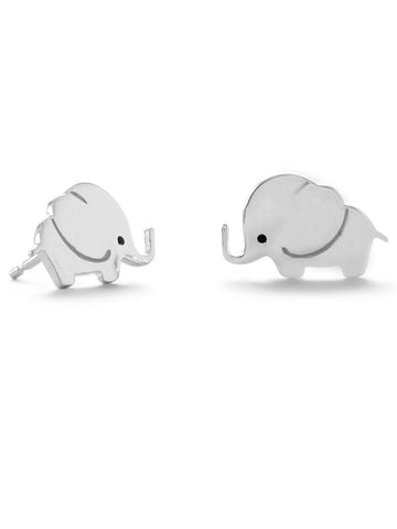 Elephant Post Stud Earrings Sterling Silver