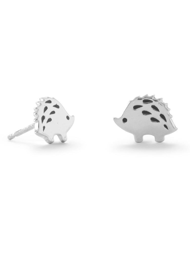 Hedgehog Post Stud Earrings Sterling Silver