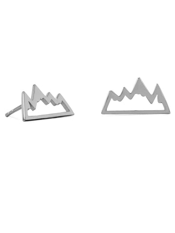 Mountain Range Earrings Rhodium on Sterling Silver