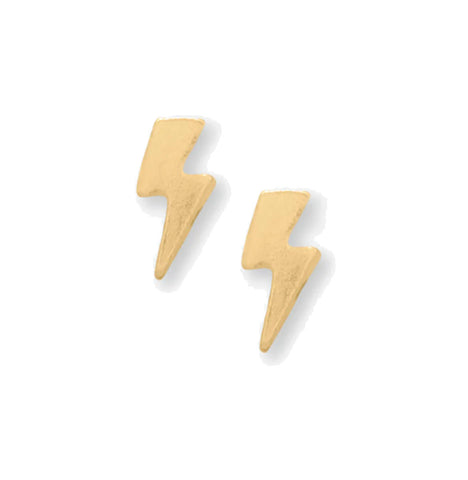 Lightening Bolt Stud Earrings 14k Gold-plated on Sterling Silver Childs