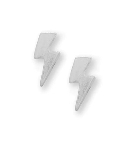 Lightening Bolt Stud Earrings Sterling Silver
