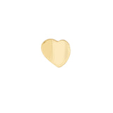 14k Yellow Gold Concave Small Heart Stud Earrings with Screw Back