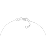 Mini Cross Bracelet with Sparkling Cubic Zirconia Rhodium on Silver Adjustable Length