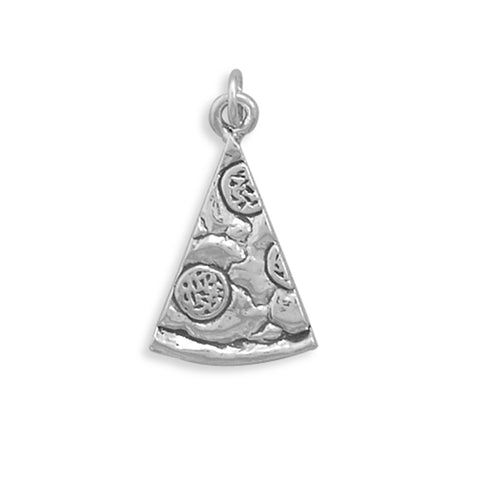 3-D Slice of Pizza Charm Sterling Silver, Made in the USA