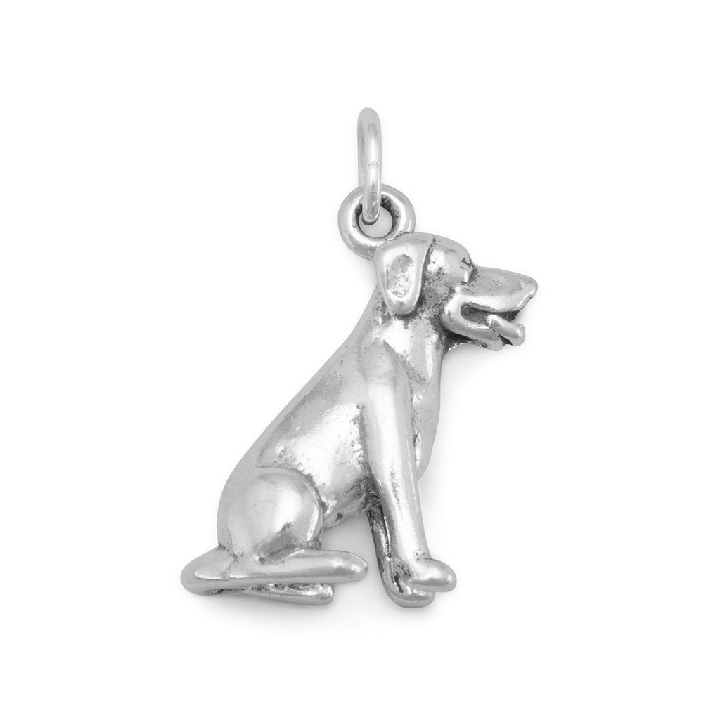 Dog Breed - Labrador Sitting Dog Charm Sterling Silver, Made in the USA