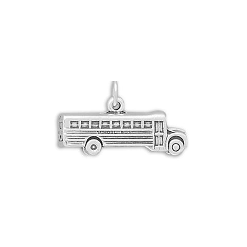 School Bus Sterling Silver Charm, Made in the USA