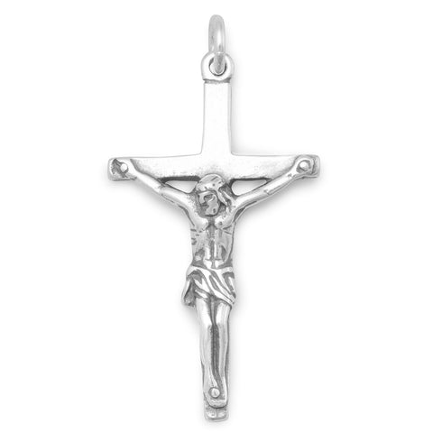 Small Crucifix Charm Pendant Sterling Silver