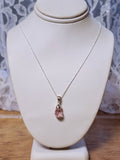 Pink Cubic Zirconia Necklace Sterling Silver