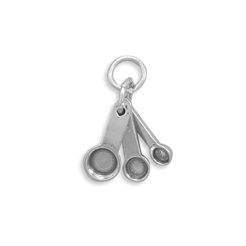 3-D Measuring Spoons Charm Sterling Silver, Made in the USA