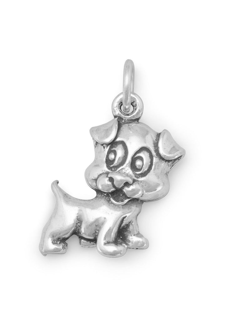 Puppy Dog Charm - Sterling Silver, Made in the USA