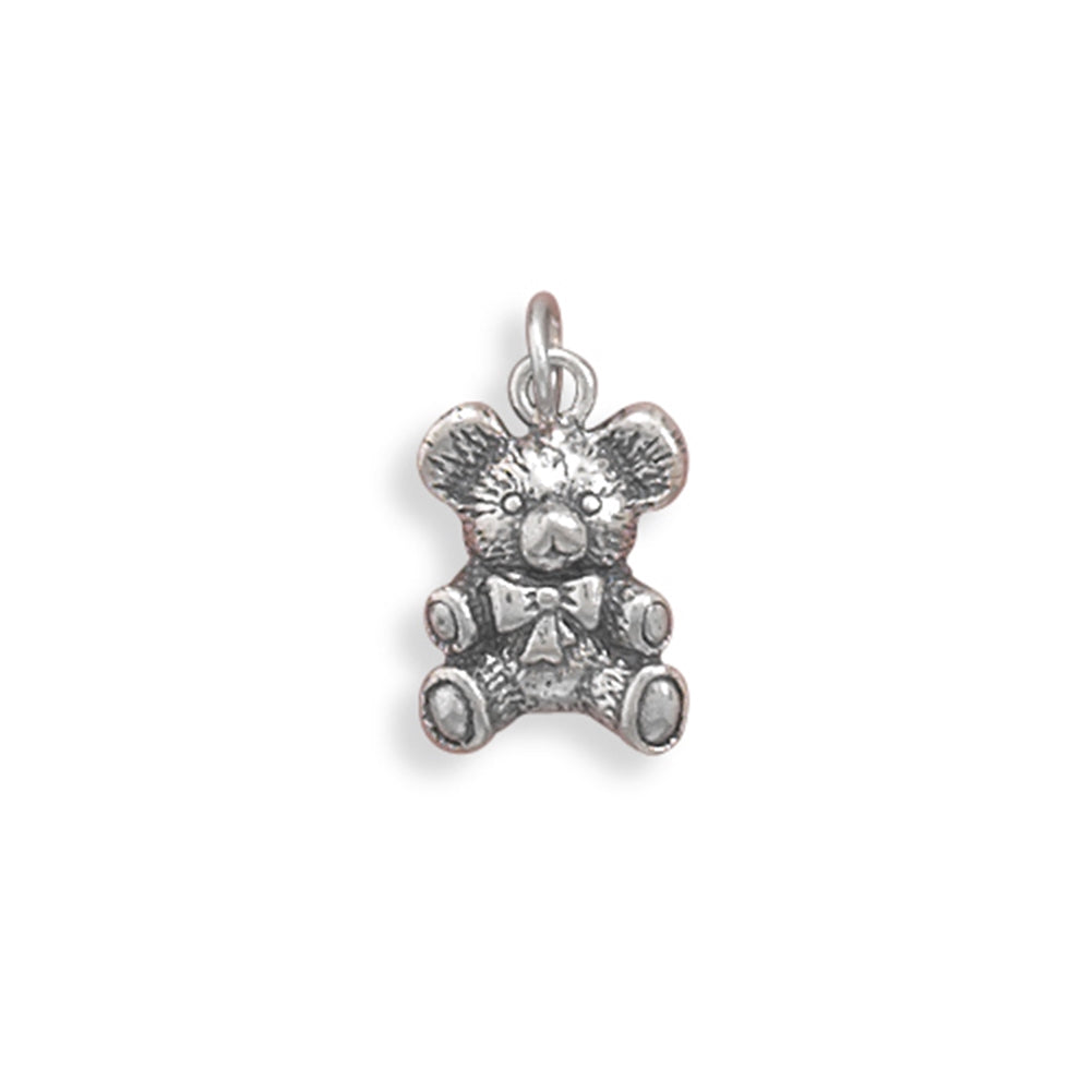 Antique Teddy Bear 3D Charm Sterling Silver