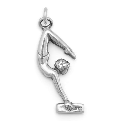 Girl Gymnast Gymnastics Charm Sterling Silver