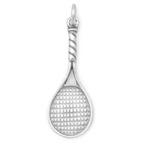 Tennis Racquet Charm Sterling Silver