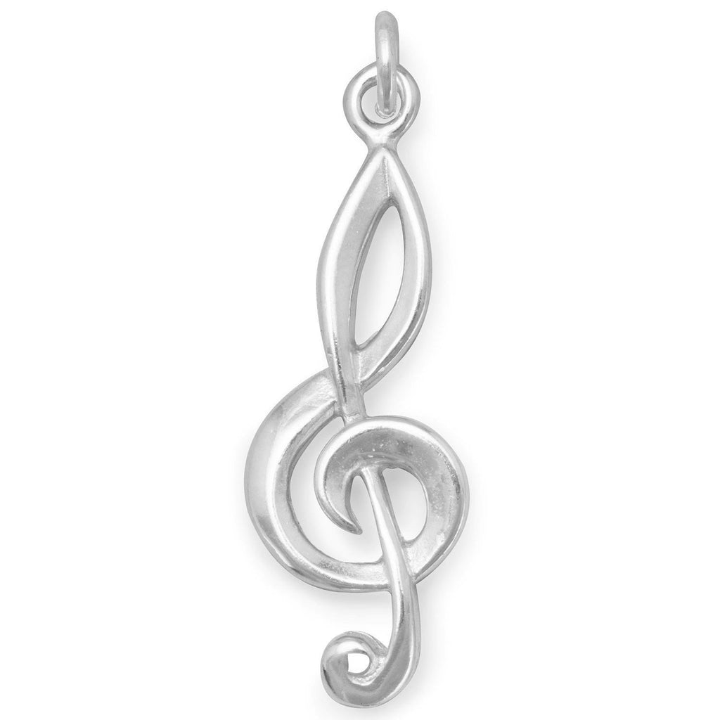 Treble Clef Music Charm Sterling Silver, Charm Only
