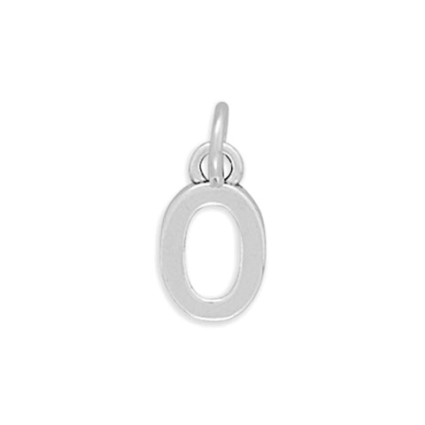 Number 0 Sterling Silver Charm