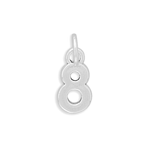Number 8 Sterling Silver Charm