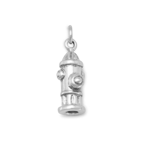 Fire Hydrant Charm 3-D Sterling Silver