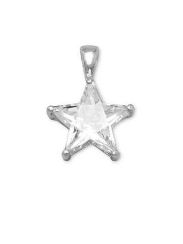 Star Pendant CZ Cubic Zirconia Sterling Silver