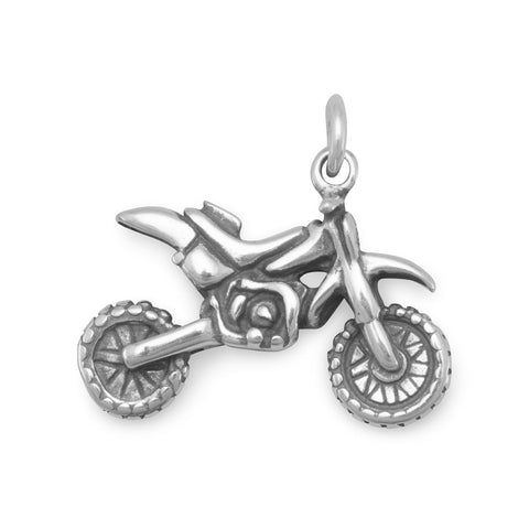 Dirt Bike Motorcycle Charm Sterling Silver