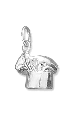 Baker's Hat Charm Sterling Silver