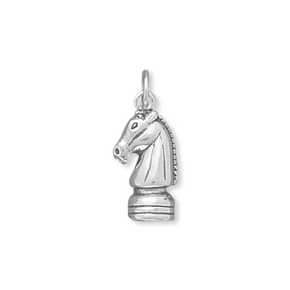 Knight Chess Piece Charm Sterling Silver