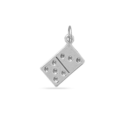 Domino Charm Sterling Silver Reversible