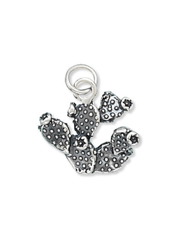 Prickly Pear Cactus Charm Sterling Silver