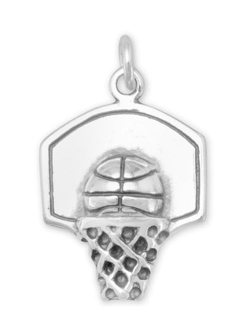 Basketball Hoop Charm Sterling Silver