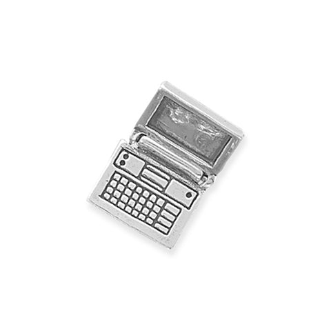 Laptop Computer Charm - Movable 3-D Sterling Silver