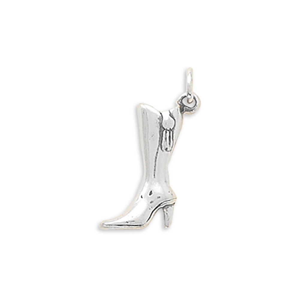 3-D Go Go Boot High Heels Charm Sterling Silver