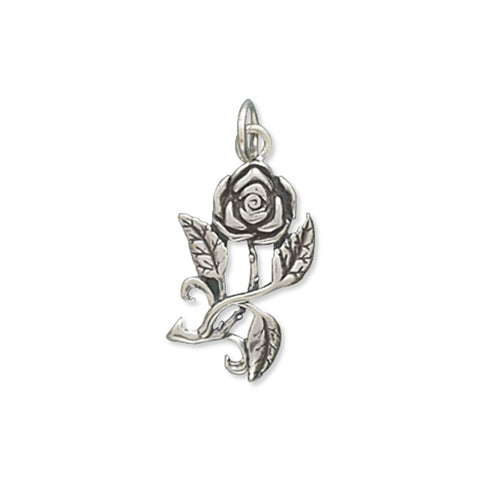 Rose Vine Charm Sterling Silver