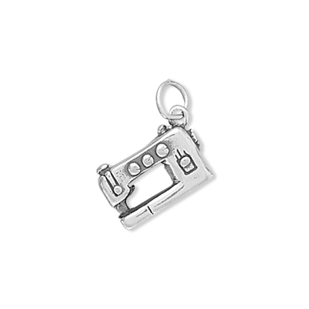 Sewing Machine Charm 3-D Sterling Silver