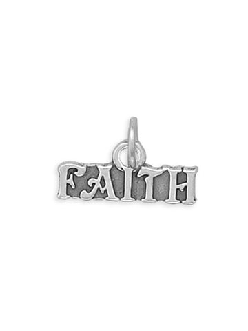 Faith Charm Sterling Silver Message - Made in the USA