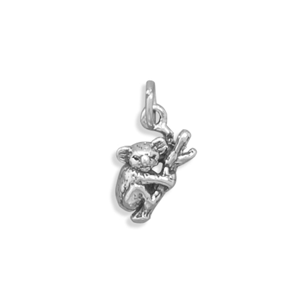 Koala Bear in Tree Charm Sterling Silver - Made in the USA