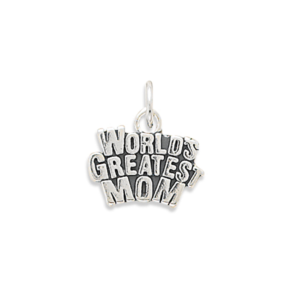 World's Greatest Mom Charm Sterling Silver - Made in the USA