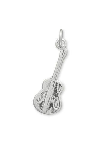 Guitar Charm Sterling Silver - Made in the USA