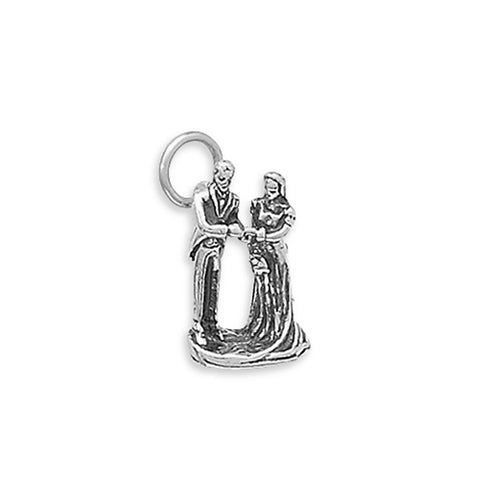 Bride and Groom Wedding Charm Sterling Silver - Made in the USA