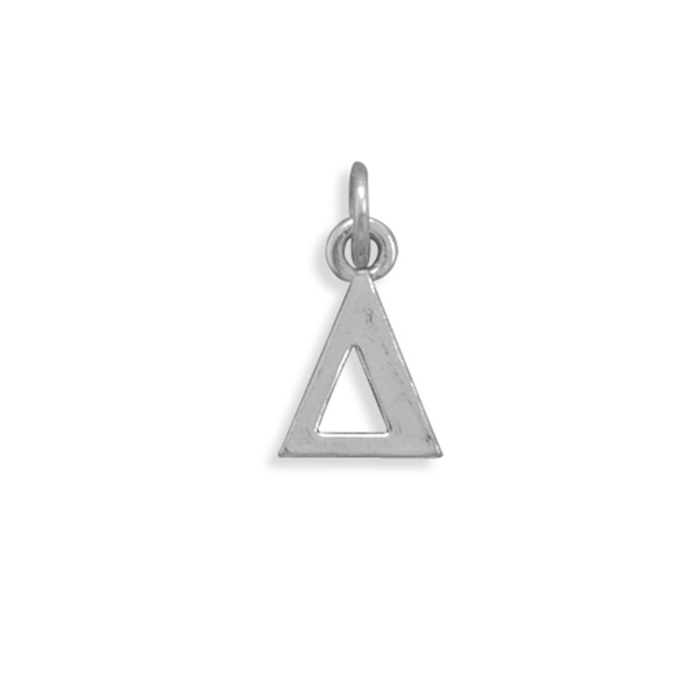 Greek Alphabet Letter Delta Charm Sterling Silver - Made in the USA