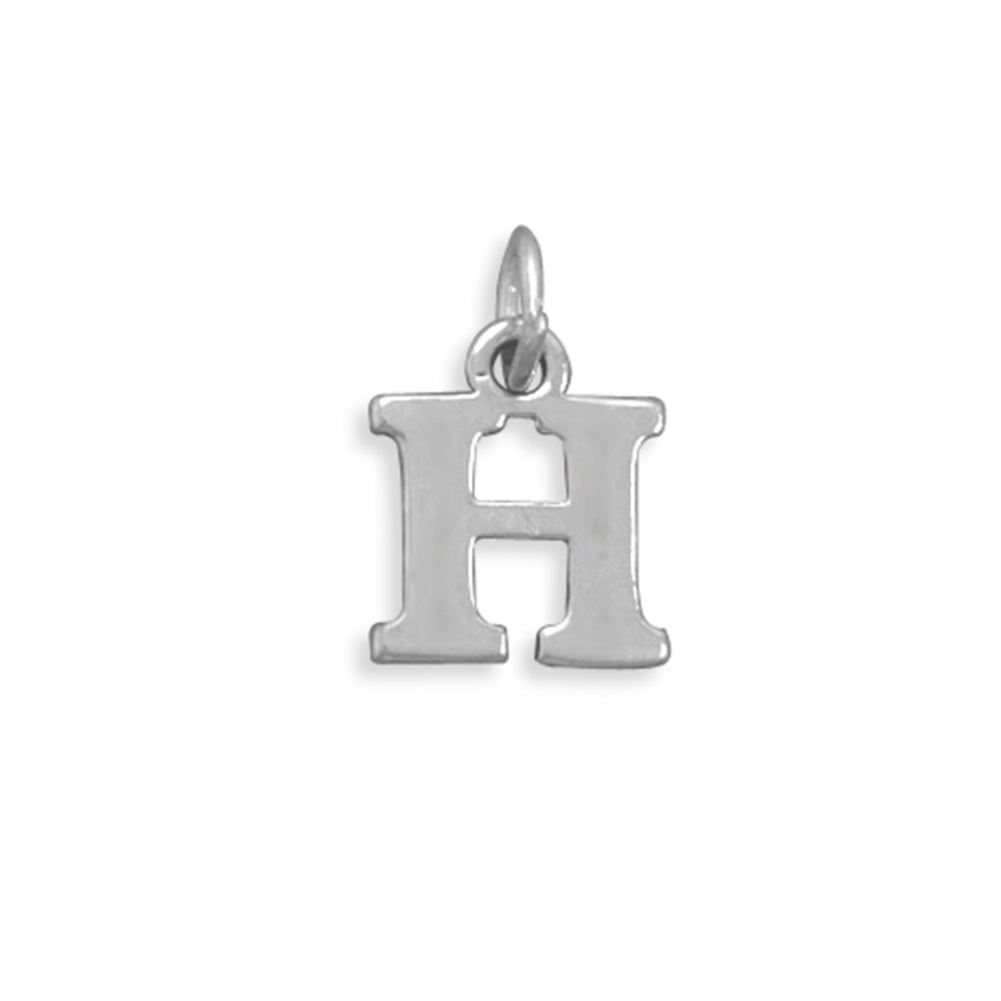 Greek Alphabet Letter Eta Charm Sterling Silver - Made in the USA